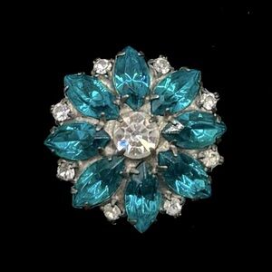 VINTAGE Crystal Flower Button Cover